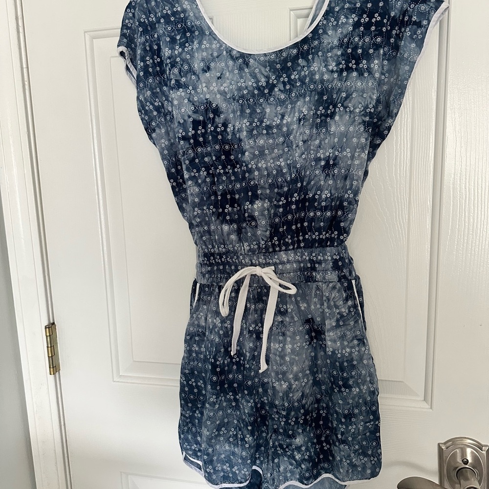 BCBGeneration Blue Tie-Dye Romper